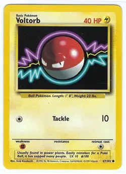 Voltrob - BASE SET card # 67/102 - Vintage 1999 Pokemon -Common - Near MINT - Image 1