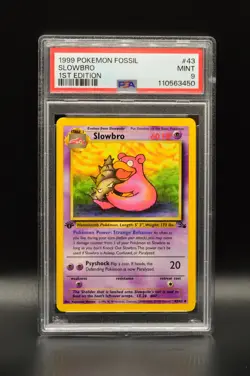 Dual Listing Slowbro and Psyduck 1st Edition 1999 Pokemon #43 WOTC PSA 9 - Image 1