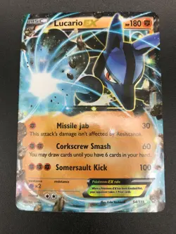 Lucario EX ULTRA RARE 54/111 XY Furious Fists Pokemon card TCG NM HOLO 2014 - Image 1