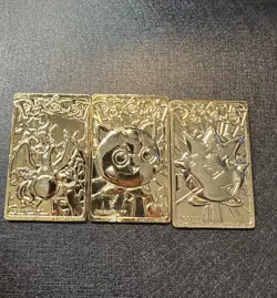 1999 Pokemon 24K Gold Plated Trading Card Limited Edition Burger King (3 Pack) - Image 1