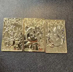 1999 Pokemon 24K Gold Plated Trading Card Limited Edition Burger King (3 Pack) - Image 2