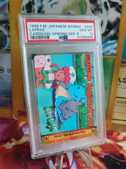 Pokemon Card Japanese 206 Carddass Vending Lapras Joy Chansey TV PSA 10 - Image 1