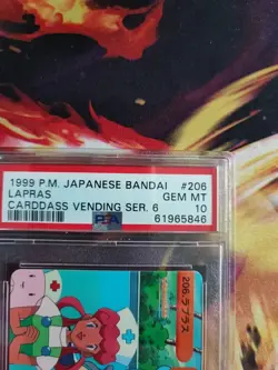 Pokemon Card Japanese 206 Carddass Vending Lapras Joy Chansey TV PSA 10 - Image 4