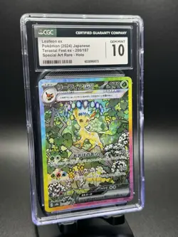 CGC 10 Leafeon ex Pokemon (2024) Japanese Terastal Fest ex - 200/187 SAR - Image 1