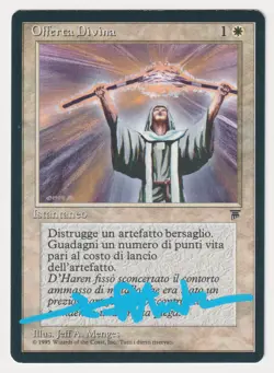 Blue Signed Italian Divine Offering HP Legends Artist Jeff A. Menges MTG Magic! - Image 1