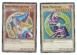 YUGIOH DARK MAGICIAN & DARK MAGICIAN GIRL - 2 CARD SET - LDK2 COMMON - 1st Ed - Image 1