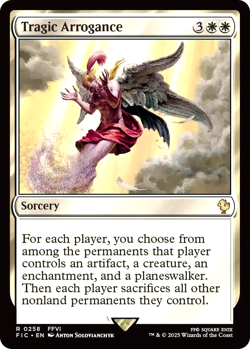 MTG Tragic Arrogance 258 Rare Surge Foil Final Fantasy Commander - Image 1