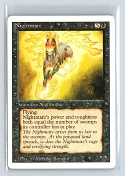 REVISED - Nightmare - MP-HP MTG Magic the Gathering Card in Magnetic Holder - Image 5