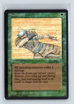 ARABIAN NIGHTS - Sandstorm - MP-HP MTG Magic the Gathering Card in Holder - Image 5