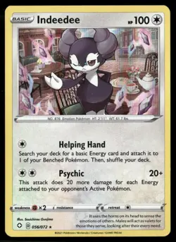 2021 Shining Fates Set Pokemon Card 056 Indeedee NM - Image 1