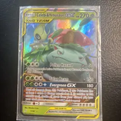 [NM] Celebi & Venusaur GX Pokemon Card 001/095 RR SM9 Tag Team *Description - Image 1