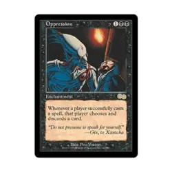 WOTC MtG Urza's Saga Oppression (R) EX - Image 1