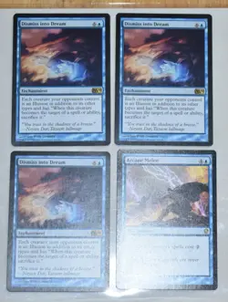 MTG 4x Rare Blue Enchantment Dismiss Into Dream & Arcane Melee - Image 2
