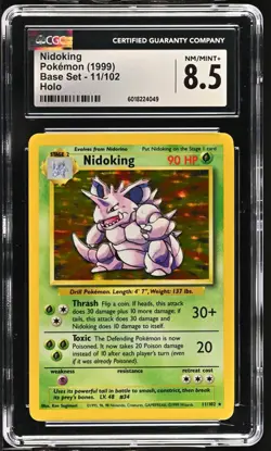 1999 Pokemon Base Set Nidoking #11 (CGC 8.5) - Image 1
