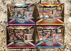 Pokemon Shining Fates Mad Party Pin Collection Boxes Complete Set Of 4 - Image 1