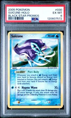 2005 POKEMON BLACK STAR PROMOS 030 SUICUNE-HOLO PSA 6 EXCELLENT-MINT - Image 1