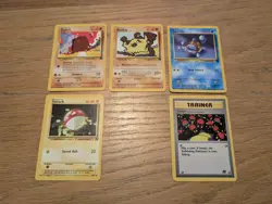 Pokemon Rocket Cards Diglett 52, Mankey 61, Squirtle 68, Voltorb 69, Sleep 79 LP - Image 1