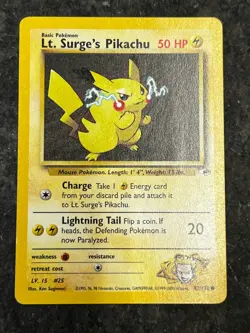 Lt. Surge's Pikachu 81/132 - Gym Heroes Vintage Pokemon Cards MP - Image 1
