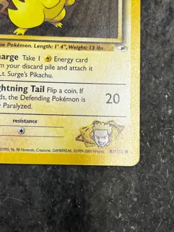 Lt. Surge's Pikachu 81/132 - Gym Heroes Vintage Pokemon Cards MP - Image 3