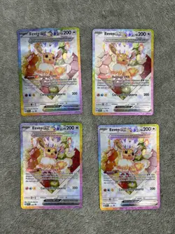 LOT of FOUR (4) POKEMON PRISMATIC EVOLUTIONS - EEVEE EX 174 PROMO SPC - Image 1