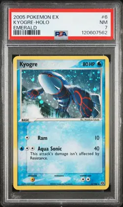 2005 POKEMON EX EMERALD 6 KYOGRE-HOLO PSA 7 NEAR MINT - Image 1