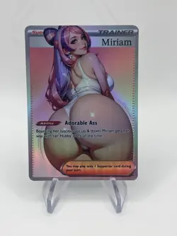 Miriam Adorable Ass - Rainbow Holo Full Art Custom Waifu Pokemon Card - Image 2