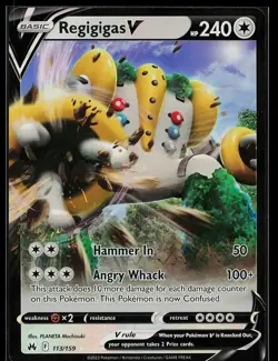 Pokemon Regigigas v Crown Zenith Holo Ultra Rare Card 113/159 - Image 1
