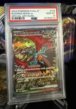 Roaring Moon ex SAR 218/187 PSA 10 SV8a Japanese Pokemon Card Terastal Festival - Image 1