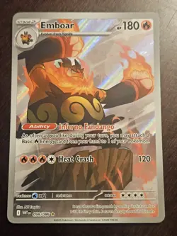 Emboar 098/086 Sv: White Flare Holo ENGLISH NM Pokemon TCG Full Art Card - Image 1