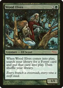 Wood Elves -Foil Medium Play MTG Promos: WPN and Gateway - Image 1