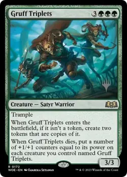 Gruff Triplets -Foil Medium Play MTG Promo Pack: Wilds of Eldraine - Image 1