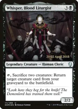 Whisper, Blood Liturgist -Foil Medium Play MTG Promos: Prerelease Cards - Image 1