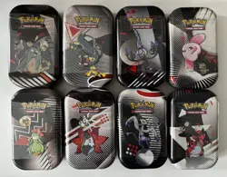 Pokemon Black Bolt & White Flare Full Art Set of Unova Mini Tin Sealed x 8 Tins - Image 1