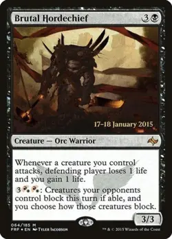 Brutal Hordechief -Foil Medium Play MTG Promos: Prerelease Cards - Image 1