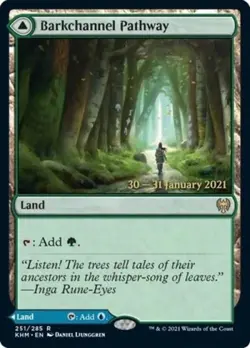 Barkchannel Pathway -Foil Medium Play MTG Promos: Prerelease Cards - Image 1