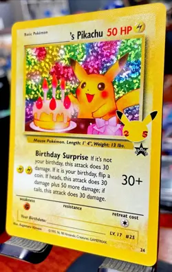 MINT 🔥 Birthday Pikachu 24 Black Star Promo Celebrations Pokemon - Image 3