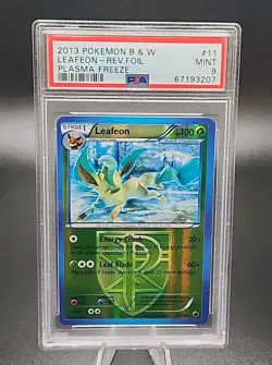 PSA 9 Mint 2013 POKEMON Black & White PLASMA FREEZE LEAFEON #11 REVERSE FOIL - Image 1