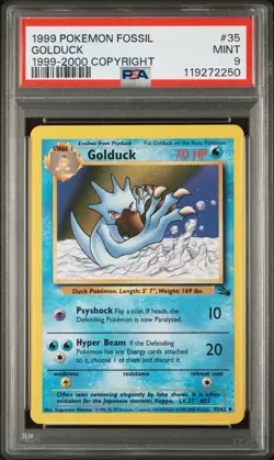 PSA 9 - Golduck 35/62 Fossil 1999-2000 (Red Logo) Pokemon TCG - Image 1