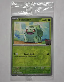 Sealed Bulbasaur 001/165 Best Buy Promo Pokemon S&V 151 Stamp - Reverse Holo - Image 1