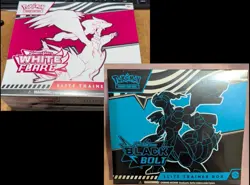 Pokemon 4 Black Bolt & 3 White Flare ETB and 2 Poster Collections Bundle - Image 1
