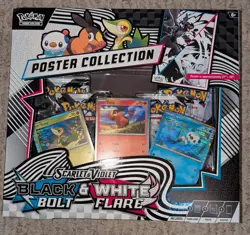 Pokemon 4 Black Bolt & 3 White Flare ETB and 2 Poster Collections Bundle - Image 2