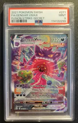 PSA 9 POKEMON TCG GENGAR VMAX #271/264 FUSION STRIKE FULL ALT ART SWORD & SHIELD - Image 1