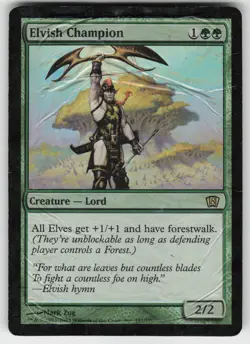 MTG 8th Edition #241 Elvish Champion Foil Damaged tcg - Image 1