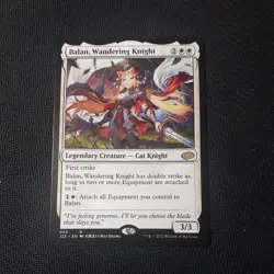 MTG - Balan, Wandering Knight. Jumpstart 2022. Rare White Creature - Anime Art. - Image 1