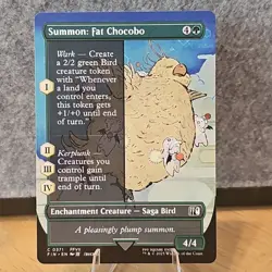 MTG Summon: Fat Chocobo Final Fantasy Borderless #371 NM Fresh Pull No Play - Image 1
