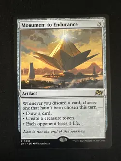 Monument to Endurance Aetherdrift Magic: The Gathering Near Mint/Mint Condition - Image 1