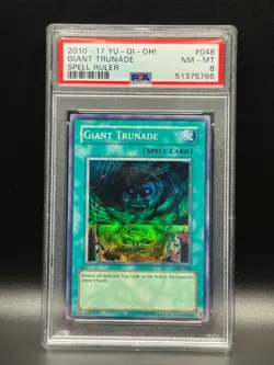 PSA 8 NM-MT Giant Trunade 048 2010-17 SRL Reprint Holo Yugioh Card - Image 1