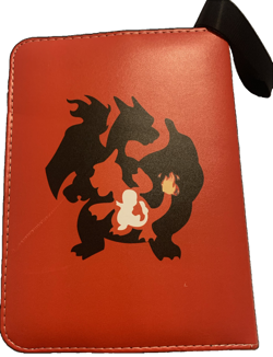Red Charizard Pokemon Card Binder With Charmander and Charmeleon Evolutions - Image 2
