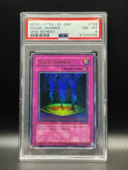 PSA 8 NM-MT Magic Jammer 128 2010-17 MRD Reprint Holo Yugioh Card - Image 1