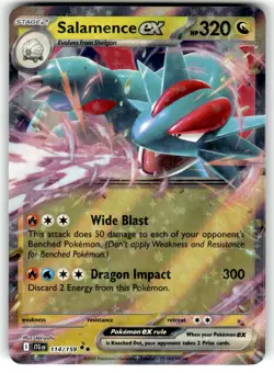 Pokemon SV09 Journey Together Card Salamence ex 114/159 Holo Double Rare - Image 1